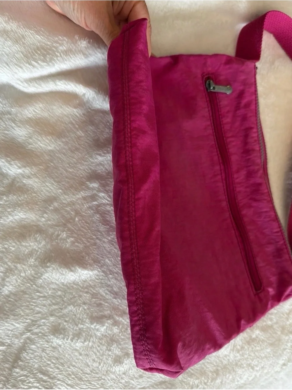 Kipling Hot Pink Crossbody Bag with Dual Zip Front Pockets